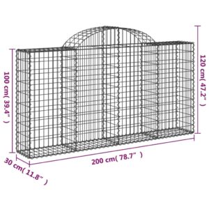Oblúkový gabionový kôš 200x30x100/120 cm pozinkované železo - Image 5