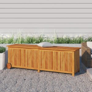 Záhradný úložný box s kolieskami 150x50x58 cm masívna akácia