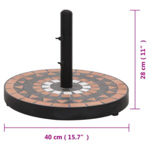 Stojan na slnečník terakotový a okrúhly 12 kg - Image 7