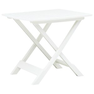 Skladací záhradný stôl biely 79x72x70 cm plastový