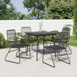 Záhradné stoličky 4 ks čierne 58x59x85