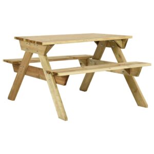 Piknikový stôl s lavicami 110x123x73 cm impregnovaná borovica