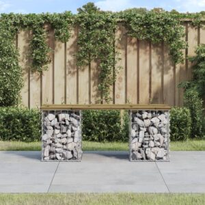 Záhradná lavička gabiónový dizajn 103x31x42 cm impreg. borovica