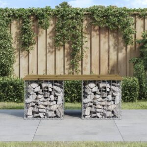 Záhradná lavička gabiónový dizajn 103x44x42 cm impreg. borovica