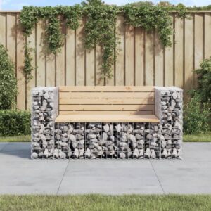 Záhradná lavička gabiónový dizajn 143x71x65