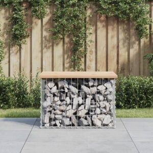 Záhradná lavička gabiónový dizajn 63x44x42 cm masívna borovica