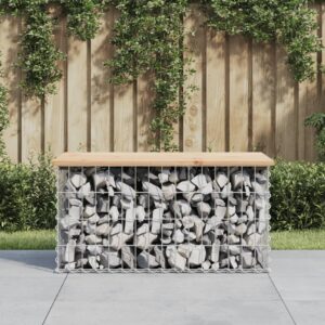 Záhradná lavička gabiónový dizajn 83x44x42 cm masívna borovica