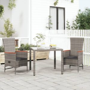 Záhradné sklápacie stoličky so sedákmi 2 ks sivé polyratan
