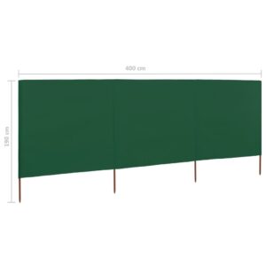 3-panelová zábrana proti vetru látková 400x160 cm zelená - Image 6