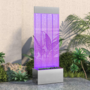 Bublinkový stĺp s RGB LED nehrdzavejúca oceľ a akryl 110 cm