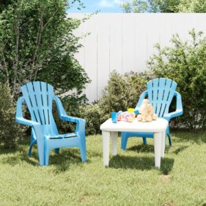 Detské záhradné stoličky 2ks modré 37x34x44cm PP drevený vzhľad