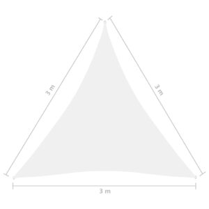 Tieniaca plachta, oxford, trojuholníková 3x3x3 m, biela - Image 7