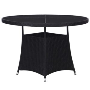 Záhradný stôl čierny 110x74 cm polyratanový