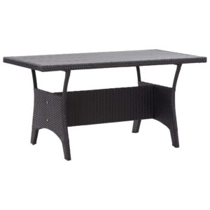 Záhradný stôl čierny 120x70x66 cm polyratanový