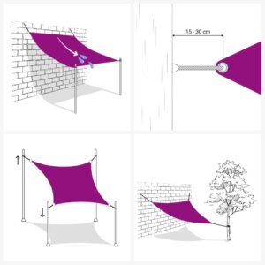 Tieniaca plachta oxfordská látka obdĺžniková 2x5 m tmavozelená - Image 5