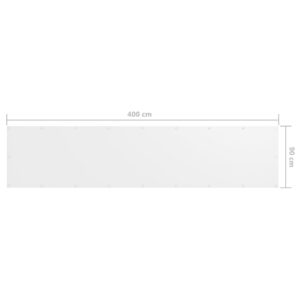 Balkónová markíza, biela 90x400 cm, oxfordská látka - Image 5