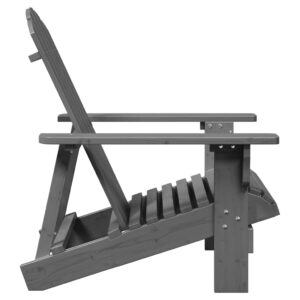 Kreslo adirondack sivé 69x85x90,5 cm jedľový masív - Image 4