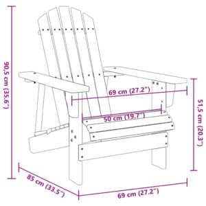 Kreslo adirondack sivé 69x85x90,5 cm jedľový masív - Image 8