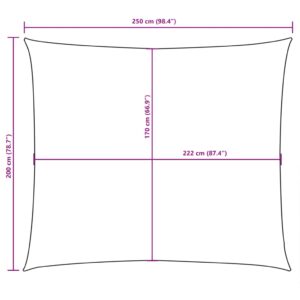 Tieniaca plachta, oxford, obdĺžniková 2x2,5 m, krémová - Image 10