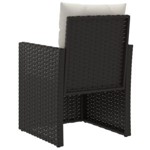 Záhradné kreslo s vankúšmi čierne polyratan - Image 6