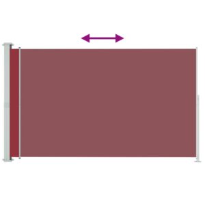 Zaťahovacia bočná markíza na terasu 180x300 cm, červená - Image 3