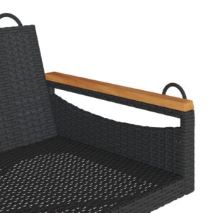 Hojdacia lavica čierna 109x62x40 cm polyratan - Image 7