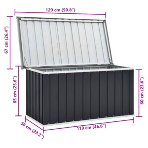 Záhradný úložný box antracitový 129x67x65 cm - Image 9