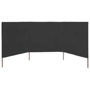3-panelová zábrana proti vetru látková 400x80 cm antracitová - Image 3