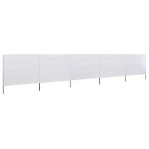 3-panelová zábrana proti vetru látková 600x80 cm piesková a biela - Image 2