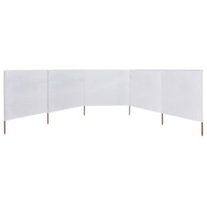 3-panelová zábrana proti vetru látková 600x80 cm piesková a biela - Image 3