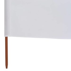 3-panelová zábrana proti vetru látková 600x80 cm piesková a biela - Image 5