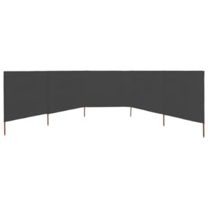 5-panelová zábrana proti vetru látková 600x160 cm antracitová - Image 3