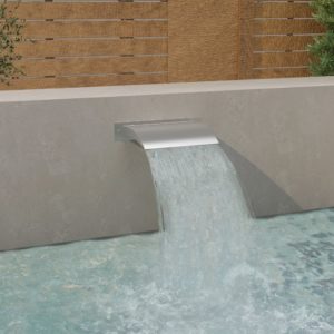 Bazénová fontána strieborná 45x9x26 cm nehrdzavejúca oceľ