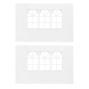 Bočné steny s okienkom na párty stan 2 ks PE biele