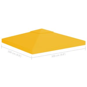 Dvojitá strieška na altánok 310 g/m², 3x3 m, žltá - Image 4