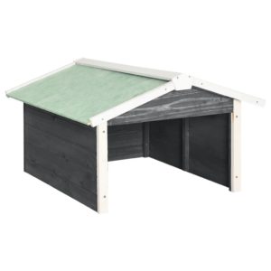 Garáž na robotickú kosačku 72x87x50 cm sivo-biela jedľa - Image 2
