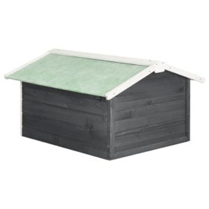 Garáž na robotickú kosačku 72x87x50 cm sivo-biela jedľa - Image 5
