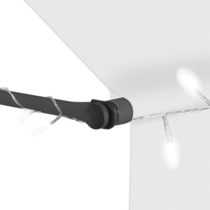 Ručne zaťahovacia markíza s LED 150 cm krémová - Image 5