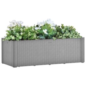 Samozavlažovací vyvýšený záhradný záhon sivý 100x43x33 cm