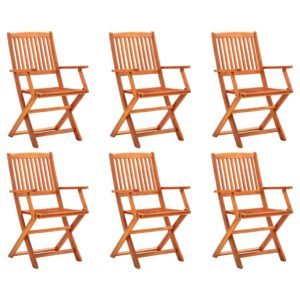 Skladacie záhradné stoličky 6 ks eukalyptový masív