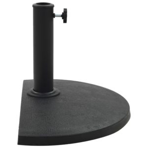 Stojan na slnečník čierny polyresinový polkruhový 9 kg - Image 2