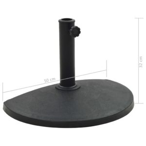 Stojan na slnečník čierny polyresinový polkruhový 9 kg - Image 6