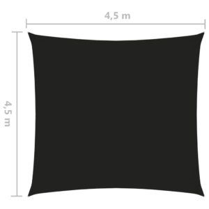 Tieniaca plachta oxfordská látka štvorcová 4,5x4,5 m čierna - Image 6