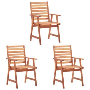 Vonkajšie jedálenské stoličky 3 ks masívne akáciové drevo
