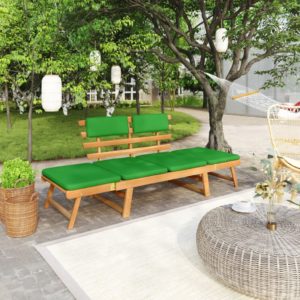 Záhradná lavička s podložkami 2-v-1 190 cm