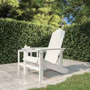 Záhradná stolička Adirondack HDPE biela