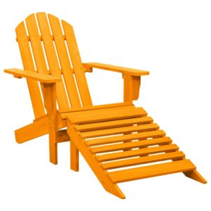 Záhradná stolička Adirondack s otomanom jedľový masív oranžová