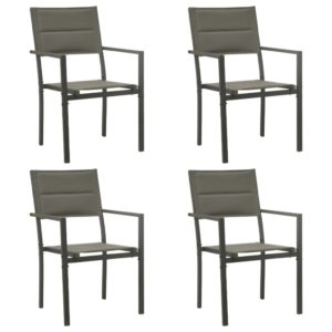 Záhradné stoličky 4 ks textilén a oceľ sivá a antracitová