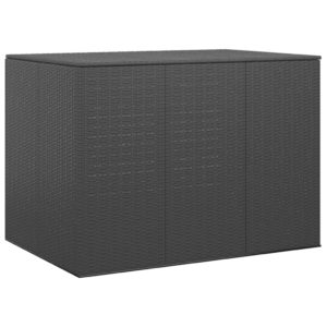 Záhradný box na vankúše z polyratanu 145x100x103 cm čierny