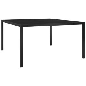 Záhradný stôl 130x130x72 cm čierny oceľ a sklo